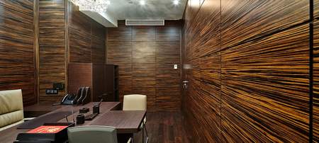 Использование шпонированных панелей для отделки стен в интерьере